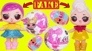 Fake Glitter LOL Surprise Dolls + Lil Sisters Gold Blind Bags