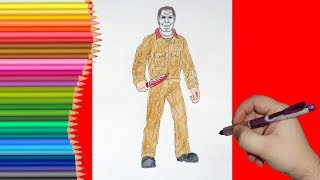 How to draw Michael Myers, Как нарисовать Майкла Майерса