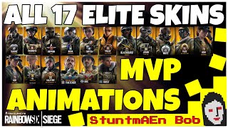 ALL 17 ELITE SKINS MVP ANIMATIONS - OFFICIAL RELEASED ONLY! Rainbow Six Siege Road Sledge to Frost