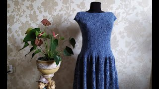 Платье "Ночной дождь" (спицами). Часть 3. Горловина, обзор.