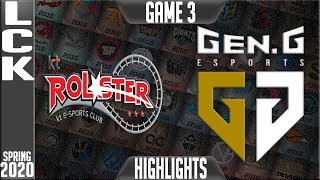 KT vs GEN Highlights Game 3 | LCK Spring 2020 W1D1 | KT Rolster vs Gen.G G3