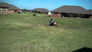 Hayden riding the CRF50