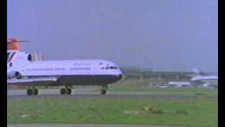 British Airways HS121 Trident 3B take off with booster .