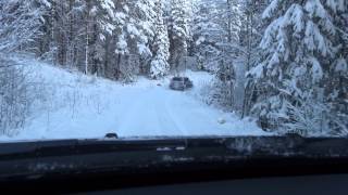 Volvo XC90 and Dacia Duster snow driving in Falun, Sweden