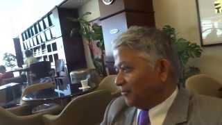 Aruna & Hari Sharma in United Club Executive Lounge at EWR Airport, Newark Apr 21, 2014
