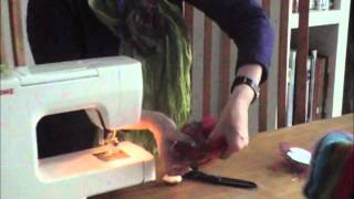 machine needlefelting organza flower