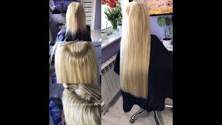 Наращивание волос. Микрокапсульное наращивание волос. hair extensions
