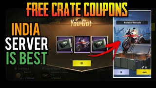 PUBG MOBILE FREE CRATE COUPONS FOR EVERY PLAYERS | INDIA SERVER CRATE OPENING | INDIA SERVER IS BEST