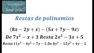 Restas de polinomios | Ejercicios con enunciados