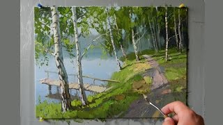 Живопись маслом. Пространственные планы в пейзаже. Художник Алексей Епишин