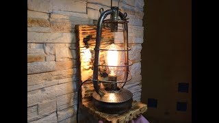 Изготовление светильника из старинной керосиновой лампы.