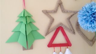DIY .Оригами. Объемная елочка из бумаги. Новогодние игрушки своими руками.