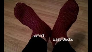 Easy double knit socks on two needles part one