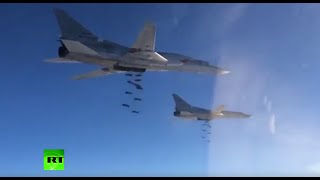 New footage of Russian strategic bombers striking targets in Syria