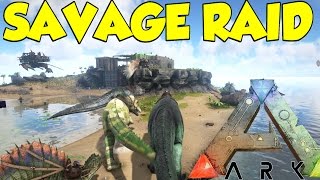 Ark Survival Evolved SAVAGE RAID! on Herbivore Island