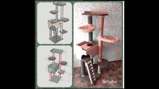 Когтеточка своими руками. Варианты домиков и когтеточек для кошек.