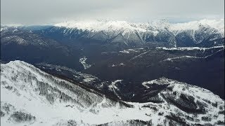 Роза Хутор: Северный склон и Пик с высоты птичьего полёта | Новый год 2018 | Аэросъёмка