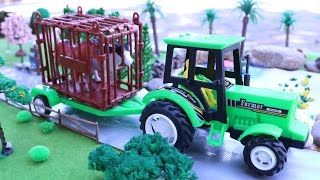 รถบรรทุกขนย้ายสัตว์ฟาร์ม รถแทรกเตอร์บรรทุก Tractors and farm animals