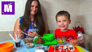 Шоколадные конфетки на палочке с нутеллой делаем дома