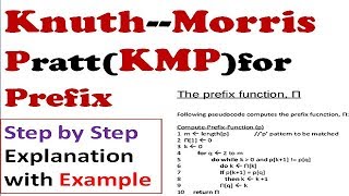 knuth morris pratt algorithm prefix function
