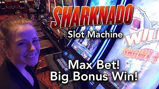 Sharknado Slot Machine BIG WIN! Max Bet*Bonus!! Down to the last Spin!!!