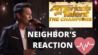 Neighbor's Finally Reacts To Marcelito Pomoy Who Sings Con Te Partirò With DUAL VOICES | AGT | React