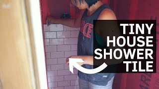HOW TO Tile A Tiny House Shower | Scary Eye Injury | School Bus Conversion