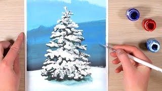 Как нарисовать ЕЛКУ за 5 минут! Простые техники рисования/ How to draw a Christmas tree