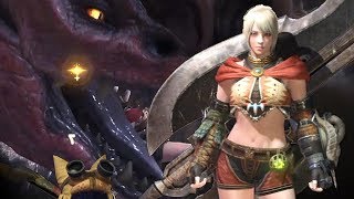 [Monster Hunter World β] Solo Switch Axe Girl vs Anjanath (Ancient Forest Menace)