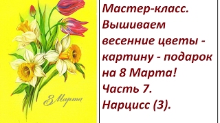 МК. Вышиваем весенние цветы. Часть 7. Нарцисс (3). Разживалова Наталья