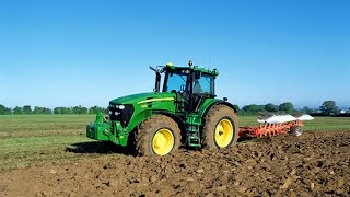 John Deere 6150R плугинг то есть пахать по настоящему