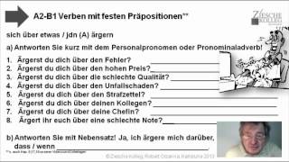 A2-B1 Verb mit fester Präposition - sich ärgern über + A