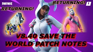 Fortnite Save The World V8.40 PATCH NOTES!
