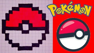 Рисунки по клеточкам Как Нарисовать по Клеточкам Покебол. How to draw pokeball in mini PIXEL ART