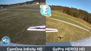 CamOne Infinity & GoPro HERO2 HD - Comparison in RC-Airplane