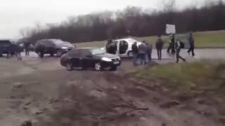 Первый бой ВСУ и СБУ с террористами 13.04.2014 около Славянска