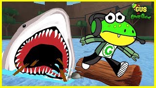 Roblox Mini Games Run from GIANT SHARK Let's Play with Gus the Gummy Gator