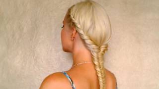 Easy fishtail braid hairstyles for medium long hair Coiffure facile a faire cheveux longs pour Noel