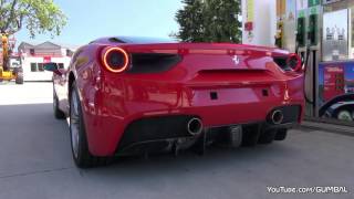 Ferrari 488 GTB - Звук двигателя и выхлопа.