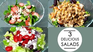 3 SALAD RECIPES! (greek, oriental & spinach)