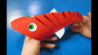 РЫБА из Бумаги Поделки своими руками с детьми /Как сделать игрушки бумаги рыба/летние поделки идеи
