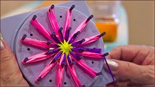 Цветы из ленты своими руками. Вязание на луме. Плетение цветов. (Ribbon Flower by Lume)
