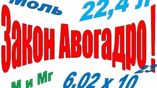 Закон и число Авогадро, моль, молярная масса.