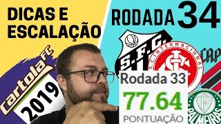 RODADA 34 - CARTOLA 2019 - MUITOS DADOS E ESTATÍSTICAS - ANÁLISE COMPLETA!