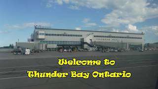 Landing in Thunder Bay Ontario on Porter Airlines Bombardier Q400 Plane