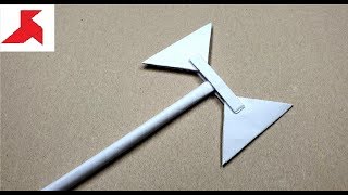 DIY - Как сделать двухстороннюю СЕКИРУ из бумаги а4 своими руками?