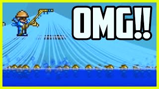 Terraria FISHING GLITCH - SUPER FAST FISHING! Infinite Fishing Rod Lines, Terraria Glitches 1.3
