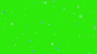 Футаж новогодние 3D снежинки для видеомонтажа  на зеленом фоне хромакей snowflakes hromakey