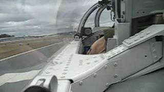 T-33 T-Bird jet landing at KFTY Rwy 26