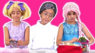 Princess School Bag Prank ? Olivia and Esme Have Wrong Bags! - Princesses In Real Life | Kiddyzuzaa